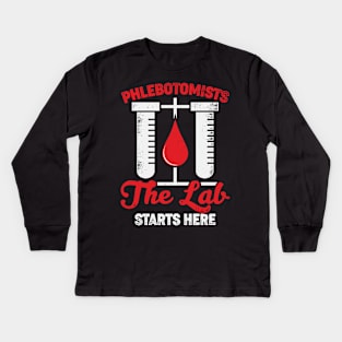 Phlebotomy Medical Technician Phlebotomist Gift Kids Long Sleeve T-Shirt